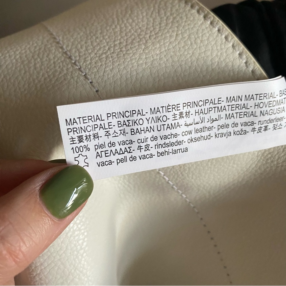 Zara white flat leather shopper bag - Picture 7 of 8